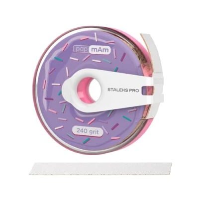 Immagine di STALEKS PRO BOBBINAIL Dona con ricarica di lima bianca Papmam Expert ATC Donut dispenser lime 6 m (‎Donuts + Ricambio) (grana 240)
