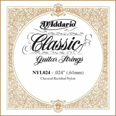 Immagine di Corda singola D’Addario NYL024 in nylon rettificato per chitarra classica, .024
