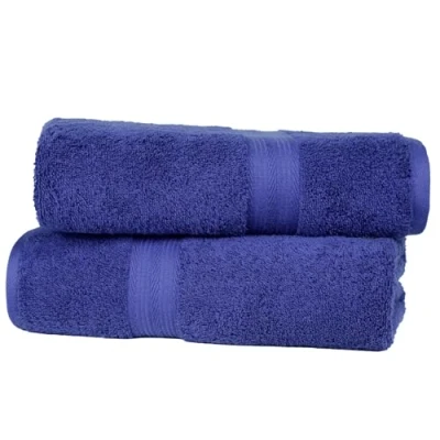 Immagine di Amazon Basics asciugamano da bagno che non sbiadiscono confezione 2, Blu Reale, 140 x 70 cm