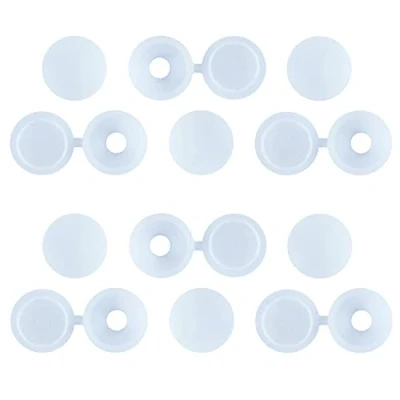 Immagine di Qrity 50 Pezzi Coprivite Bianco a Scatto Vite, I Tappi Vite Flip Tops Sono Adatti, M5/M6 Coperchi Bianchi, Piega Incernierato per Decorazione di Mobili