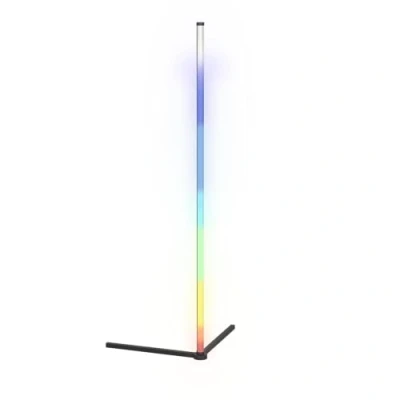 Immagine di EGLO RGBIC Lampada a piantana angolare LED, con effetti luminosi, decorazione per stanze da gaming e feste, soggiorno, telecomando, colore luce bianco caldo RGB, metallo nero