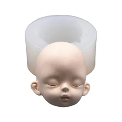 Immagine di LERONO Stampi in silicone 3D a forma di testa umana per fondente, modellini torte, argilla, resina, sapone, arte fai da te, argilla e viso