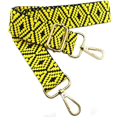 Immagine di Tracolla Colorate Regolabile per Borse Donna Cinghia della Borsa Larga Giallo con Gold Moschettone, Durevole Crossbody Borsa, Borsetta, Chitarra DIY Spalla Accessori Ragazze, *06