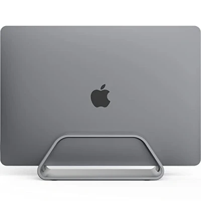 Immagine di HumanCentric supporto verticale per computer portatile, compatibile con MacBook Pro, Air, portatile Apple e in alluminio, grigio