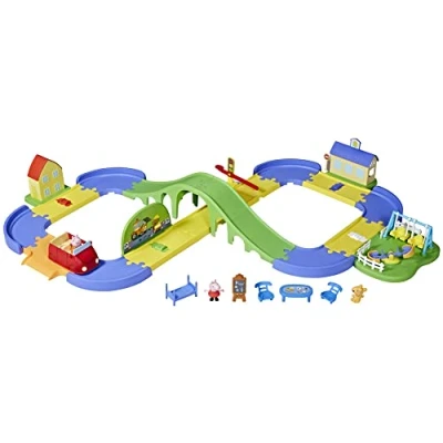 Immagine di Peppa Pig, La Pista di Peppatown, playset con Binario Regolabile, Contiene Veicolo e 1 Personaggio, Oltre 35 Suoni, per Bambini dai 3 Anni in su
