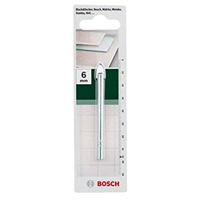 Immagine di Bosch Accessories 2609255467 Punta per vetro e piastrelle 6 mm Lunghezza totale 76 Alberino cilindrico 1 pz.