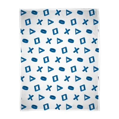 Immagine di Coperta in pile con licenza ufficiale PlayStation, design controller bianco e blu, super morbida calda, perfetta per camere da letto adolescenti, campeggio pigiama party, dimensioni 100 x 150