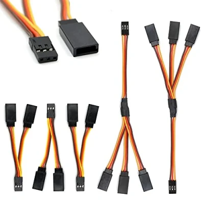Immagine di Cavo splitter Servo Y a 3 pin, da maschio femmina, prolunga 4 vie, compatibile con aerei JR Futaba RC auto (3 pezzi 1 2 e 3)