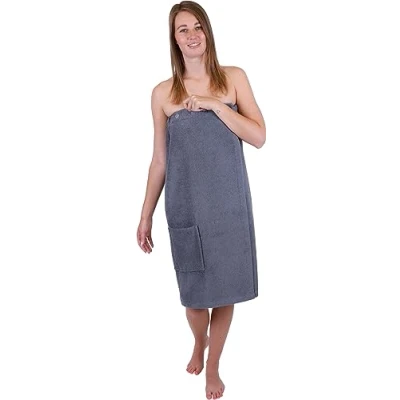 Immagine di Betz kilt da sauna in cotone con bottoni per donne 100% 420g/m² BERLIN