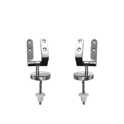 Immagine di Cerniere coprivaso sedile wc copriwater di ricambio UNIVERSALI in ACCIAIO INOX (COPPIA) CON VITI
