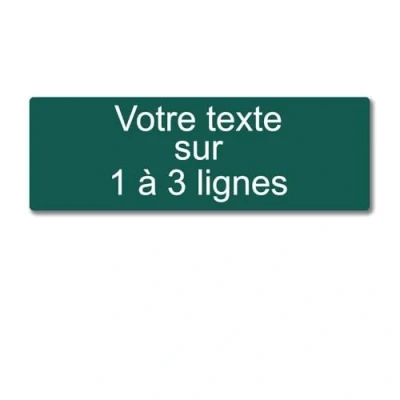 Immagine di Targhetta incisa personalizzata 1 3 linee 20 x 6,5 cm autoadesiva, verde scuro