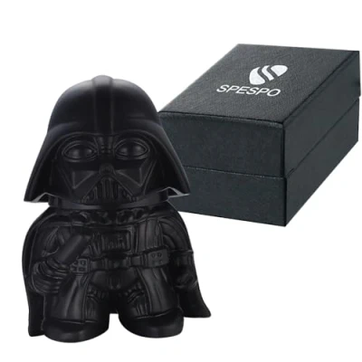 Immagine di Smerigliatrice per erbe aromatiche, Spespo Darth Vader Grinder, 3 pezzi in lega di zinco secche e spezie (Nero)