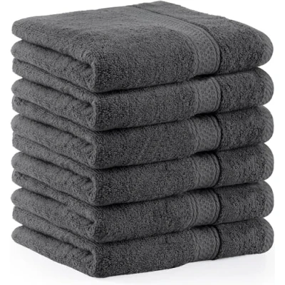 Immagine di Utopia Towels Set di 6 (50 x 100 cm), Asciugamani Mani, Per Le Altamente Assorbenti Con Gancio, 100% Cotone (Grigio)