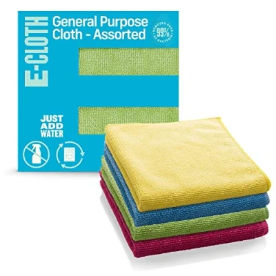 Immagine di e Cloth Confezione da 4 panni in microfibra di alta qualità, due volte più resistenti della concorrenza, ideali per cucina, controsoffitti, lavandini bagni, assortiti
