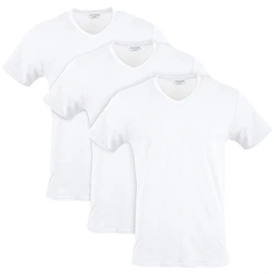 Immagine di Gildan Maglietta in Cotone Elasticizzato con Scollo a V Intimo, Bianco (Artic White) (Confezione da 3), S (Pacco 3) Uomo