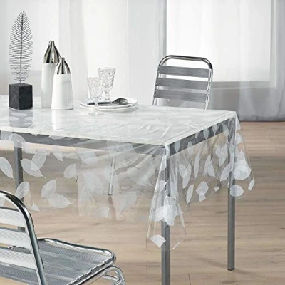 Immagine di douceur d&#039;Intérieur 1710329, Tovaglia Trasparente Rettangol , 140 X 240 Cm Feuille Cristal Stampato Bianco