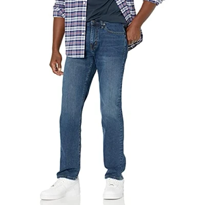 Immagine di Amazon Essentials Jeans Elasticizzati con Taglio Dritto Uomo, delavé Vintage, 30W / 32L