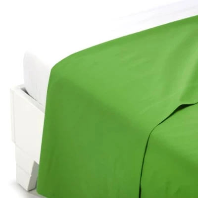Immagine di Caleffi Lenzuolo sopra Cotone Tinta Unita Verde Singolo in 42989