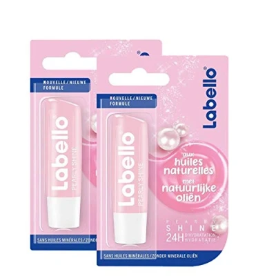 Immagine di Nivea Labello cherry shine, balsamo labbra arricchito con oli naturali e pigmanti brillanti, cura delle idratazione a lunga durata per 24 ore, (2 x 5,5 ml)