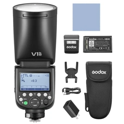 Immagine di GODOX V1 PRO N Speedlight Flash a testa tonda on camera automatico E TTL II Wireless 2.4G Fresnel Zoom compatibile con fotocamera Nikon 100V 240V