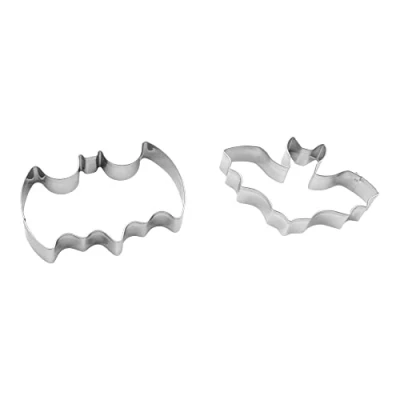 Immagine di BekkiB Set da 2 &quot;pipistrello&quot; Stampini per biscotti Tagliapasta in acciaio inox lavabile lavastoviglie 2582