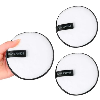 Immagine di TRIXES Dischetti struccanti riutilizzabili in microfibra, confezione da 3, colore: bianco…