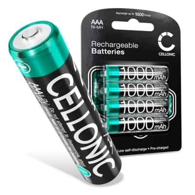 Immagine di CELLONIC® Batterie AAA Ricaricabile 1000mAh precaricato e Pronto all&#039;Uso Lunga Durata Vita 4X Batteria AAA/Micro / R03 LR03 NiMH, Pile