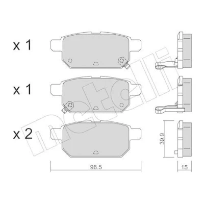 Immagine di METELLI 22 0915 0 Kit pastiglie freno con segnalatore acustico usura SUZUKI: Vitara IV SUV, SWIFT 5, 4