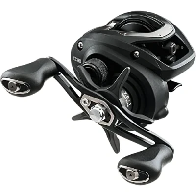 Immagine di Daiwa, CC80 Casting Bobina, 7.5:1 rapporto di trasmissione, 4BB+1RB cuscinetti, 15 libbre Max Drag, mano destra, CC80HS nero