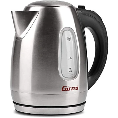 Immagine di Girmi BL30 Bollitore, Capacità 1,7 Litri, Luce LED Interna, Spegnimento Automatico, Base con Rotazione a 360, Corpo INOX, Avvolgicavo, 2200 W