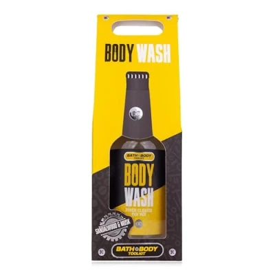 Immagine di Accentra gel doccia Bath + Body Toolkit in effetto bottiglia di birra con confezione regalo, 360 ml, profumo: sandalwood &amp; musk da bagno e per uomini