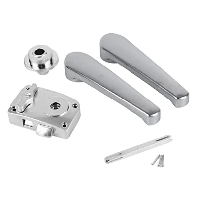 Immagine di serratura porta bagno Camper adatto per Bathroom Door Lock RV,Toilet Lever Set Handle Knob Polished Chrome Replacement for RV Yacht