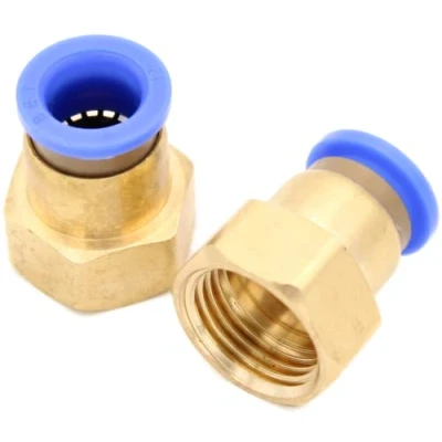 Immagine di CNCTEC Raccordo a innesto pneumatico con filettatura interna da 1/2&quot; 8 mm, 2 pezzi, collegamento push in, qualità industriale