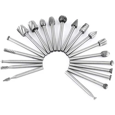 Immagine di Fresa Rotante, APLUS 20Pcs HSS Set di Punte Burr Da Trapano per Intaglio del Legno, Gambo 3 mm, Frese Fresatura Manuale Utensili Rotanti, Fai Te
