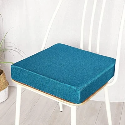 Immagine di Cuscino per Sedia in Memory Foam, Treers Cuscini Sedie Quadrati ? Supporto e Stabilità Perfetti Rivestimento Lavabile da Ufficio a rotelle (Blu Pavone,40x40x5cm)