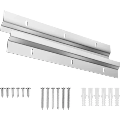 Immagine di 2 Pezzi Barra di Montaggio a Z, Staffa Z Ganci en Alluminio Resistente, Francese Gancio per Quadri Stile Semplice, Bar Fissaggio con Viti, Kit Clip Appendere Foto, Specchi(30cm)