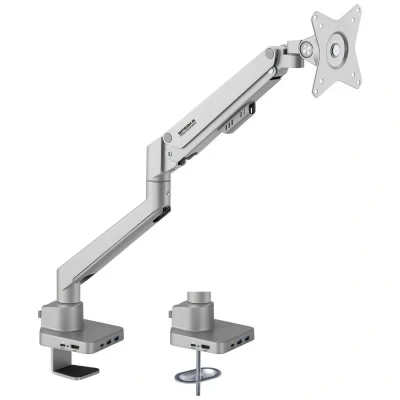 Immagine di SpeaKa Professional SP MM 600 1 parte Supporto da tavolo per monitor 43,2 cm (17) 81,3 (32) Argento Rotante, Inclinabile, Regolabile in altezza, Girevole