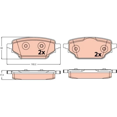 Immagine di TRW Kit pastiglie freno non predisposto per visualizzazione avviso usura GDB2561 RENAULT: Kangoo III Box Body / MPV