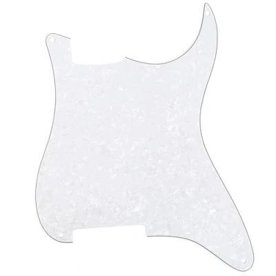 Immagine di Musiclily 4 Fori Battipenna Strat Pickguard Materiale Senza per Pick Up Chitarra Elettrica Style Custom, strati White Pearl