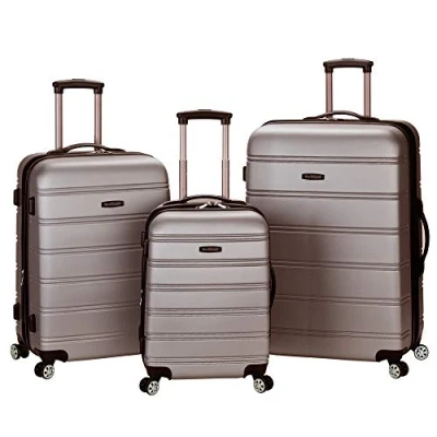 Immagine di Rockland Melbourne Hardside espandibile Spinner Wheel Bagaglio, Argento, 3 Piece Set (20/24/28), Trolley espandibile, con ruote girevoli