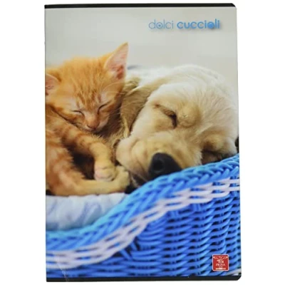 Immagine di PIGNA MAXI 02307690A, Quaderni A4 Dolci Cuccioli, Righe Prima / Seconda Elementare, Confezione da 10 Pezzi