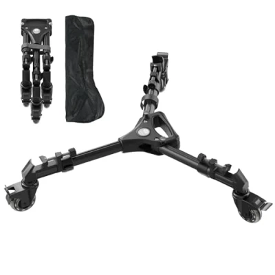 Immagine di SIRUI Universal Photography Tripod Dolly con Ruote in Gomma da 3&quot;, Resistente Gambe Regolabili e Borsa per il Trasporto, Capacità di Carico 33 Libber AM DF02