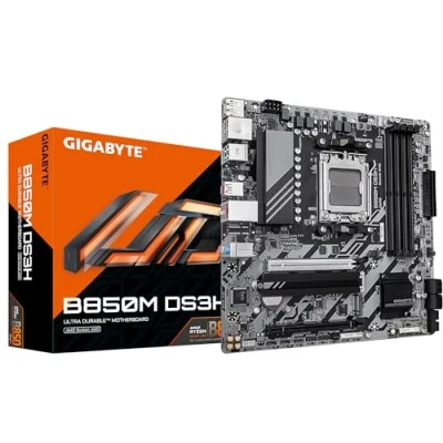 Immagine di GIGABYTE B850M DS3H Scheda Madre Processori AMD Ryzen Serie 9000, 16+2+2 fasi VRM digitali, fino a 8200MHz DDR5 (OC), 1xPCIe 5.0 + 4.0 M.2, LAN 2.5, USB 3.2 Gen 2