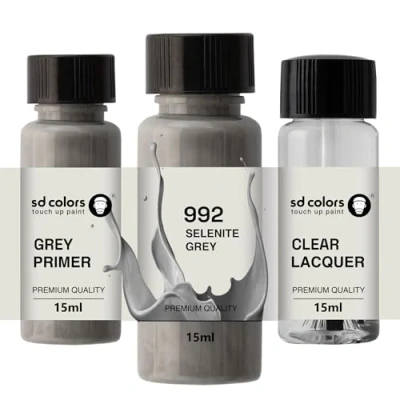 Immagine di SD COLORS SELENITE GREY 992/7992 New Touch Up Paint 15 ML RIPARAZIONE SCRATCH CHIP PENNELLO COLORE CODICE GRIGIO (VERNICI+PRIMER+LACQUER)