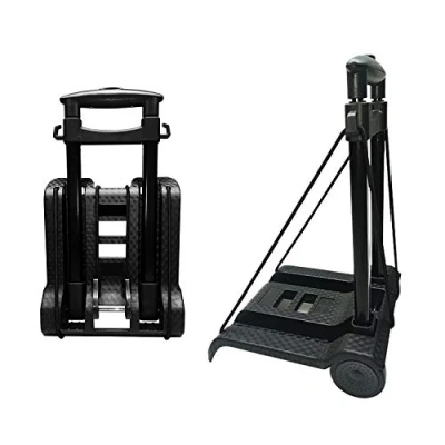 Immagine di carrello manuale pieghevole, con ruote in PVC antiusura silenziose e timone regolabile, capacità 40 kg / 88 libbre peso leggero (1,4 kg), resistente portatile compatto