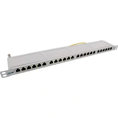 Immagine di InLine 22515 Patch Panel Cat.6A, 12 Porte, Installazione Guida DIN in Server Rack, Nero