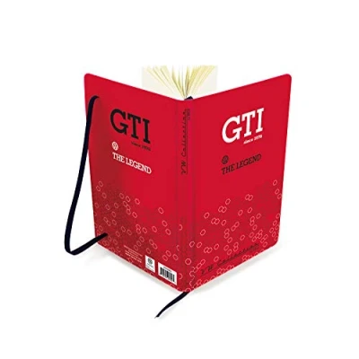 Immagine di BRISA VW Collection Volkswagen Taccuino Diario Libro di scrittura, foderato in copertina rigida DIN A5 Campervan T1 Bus design (GTI The Legend/Rosso)