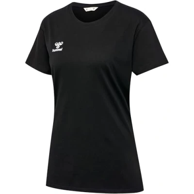 Immagine di hummel Go 2.0 Maglietta Sportiva da Donna, a Maniche Corte, per Sport, Fitness e Tempo Libero, Basic in 100% Cotone Biologico, Materiale Elastico, Scollo Rotondo