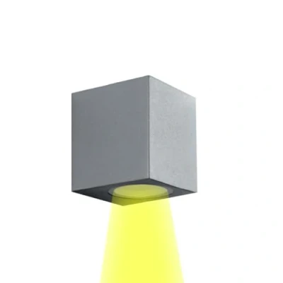 Immagine di Partenopea® Applique lampada da parete a muro per lampadine LED gu10 potenza max supportata 10w interno esterno IP54 moderno faretto monoemissione (Cubico, Grigio luce calda 3000K)