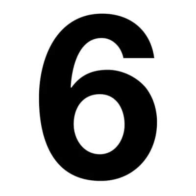 Immagine di Adesivo con numero 6 di colore nero, altezza 10 cm, casa autoadesivo, da incollare, per esterni, cassetta delle lettere, porta I resistente alle intemperie, kfz_673_6